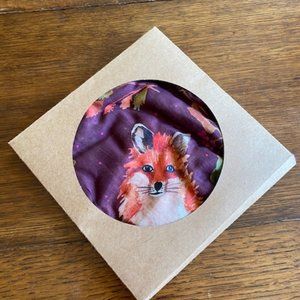 Betsy Olmsted "Fox Grove" Fox & Hedgehog Scarf, New In Box